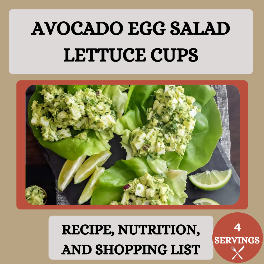 Avocado Egg Salad Lettuce Cups Recipe + Shopping List