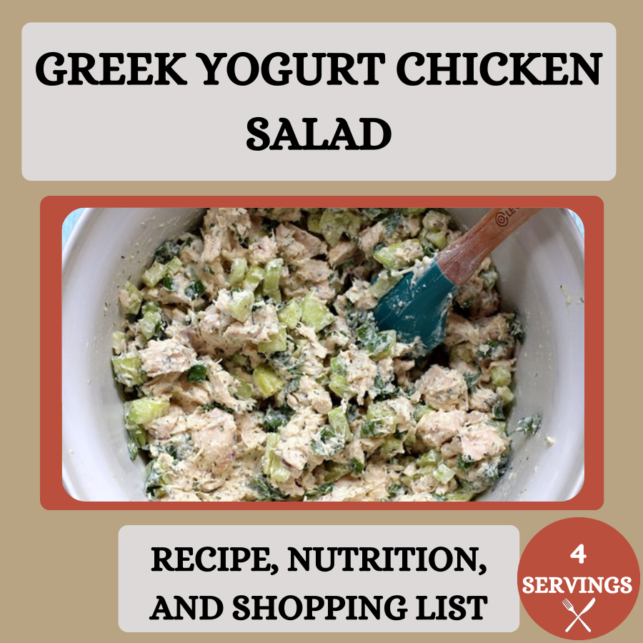 Greek Yogurt Chicken Salad Meal Prep Recipe + Shopping List