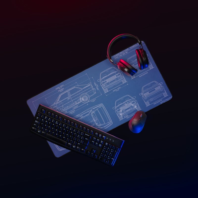 Desk mat UR Quattro Blueprint