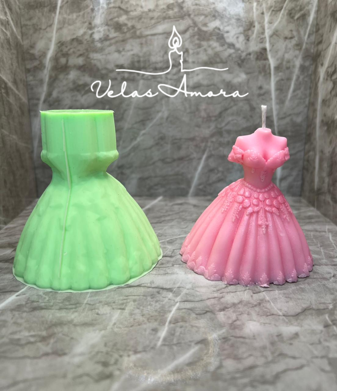 Molde de silicona vestido 3D