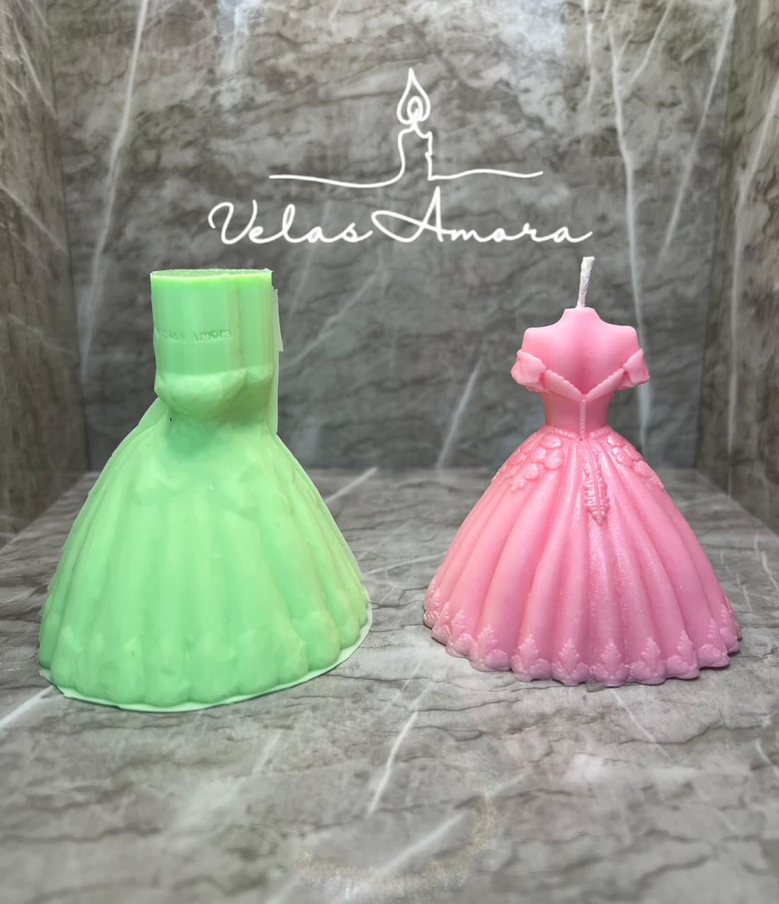 Molde de silicona vestido 3D