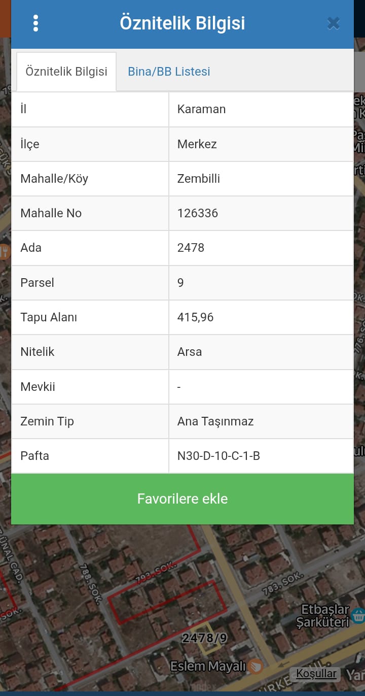 ZEMBİLLİ MAHALLESİ 415 M2 EV VE ARSASI