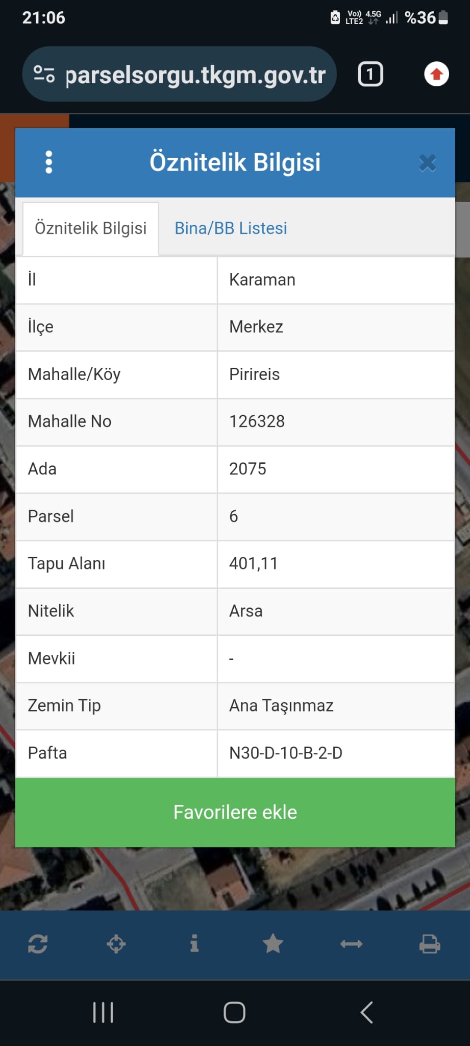 SATILIK ARSA  CUMHURİYET MAHALLESİNDE  401 M2 ARSA