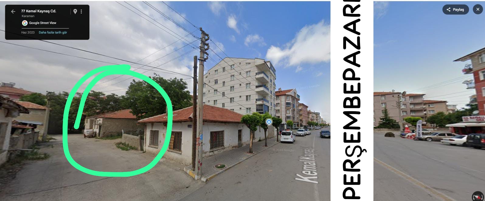 ALİŞAHANE MAHALLESİ PERŞEMBE PAZARI CİVARI 231 M2 ARSA 