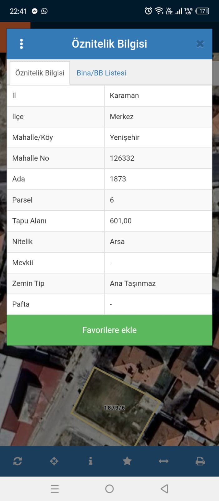 YENİŞEHİR MAHALLESİNDE SATILIK ARSA ALAN 601 M2