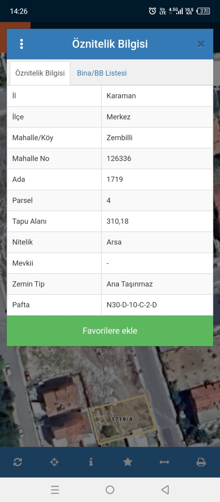 İBRAHİM HAKKI KONYALI MAHALLESİ 310 M2 ARSA