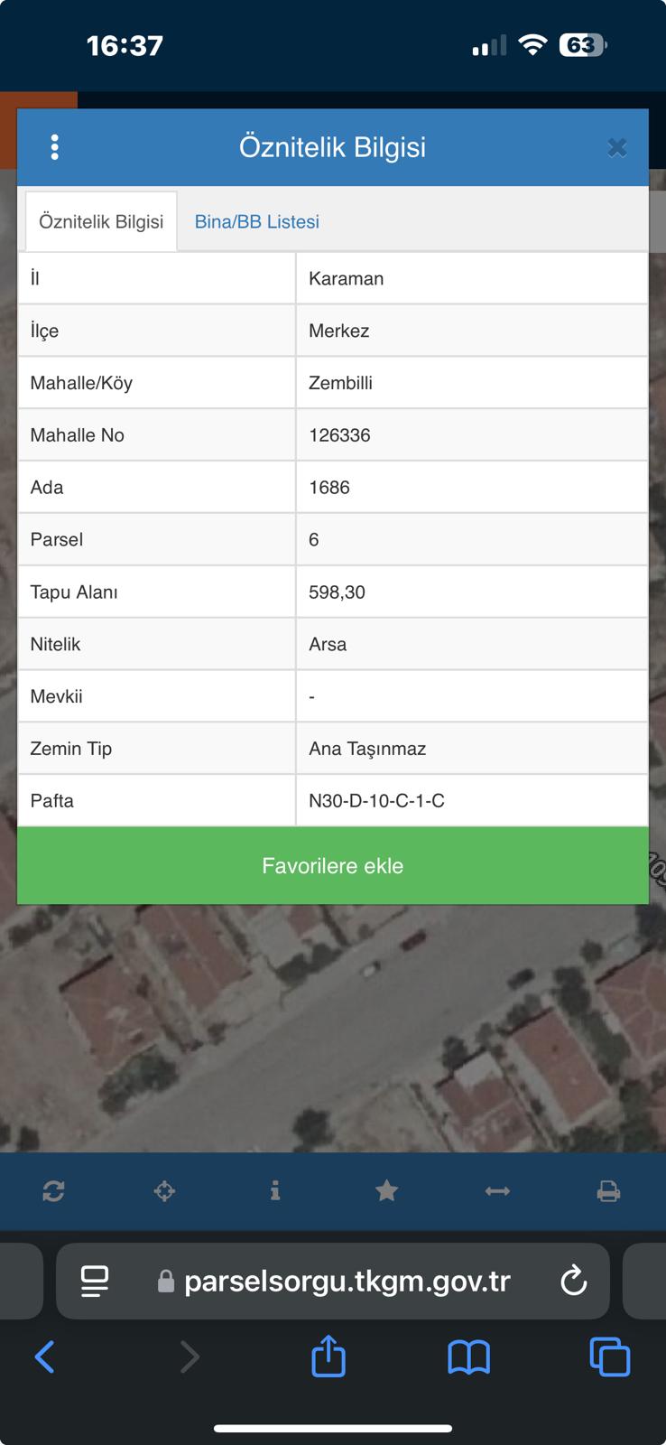 İBRAHİM HAKKI KONYALI MAHALLESİNDE 598 M2 ARSA 