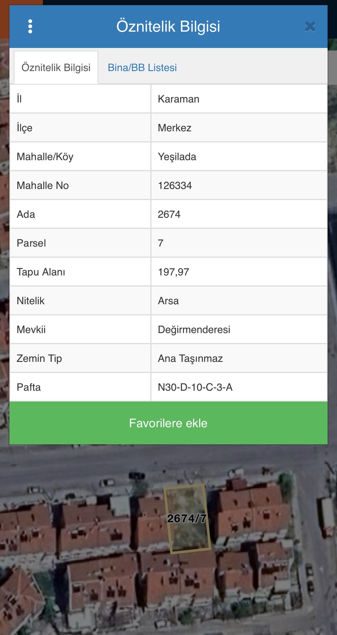 HÜRRİYET MAHALLESİNDE SATILIK 197 m² ARSA