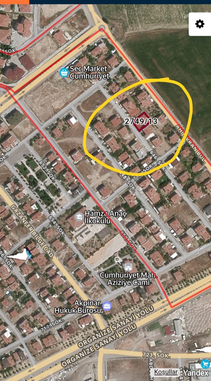 CUMHURİYET MAHALLESİ 454 M2 ARSA 