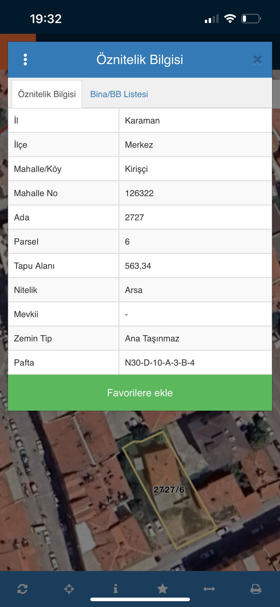 KİRİŞÇİ MAHALLESİNDE 563 M2 ARSA