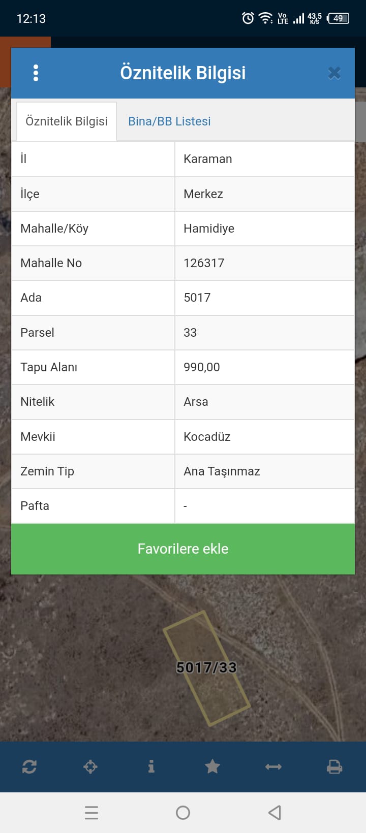 HAMİDİYE MAHALLESİ 990 M2 TİCARİ ARSA 