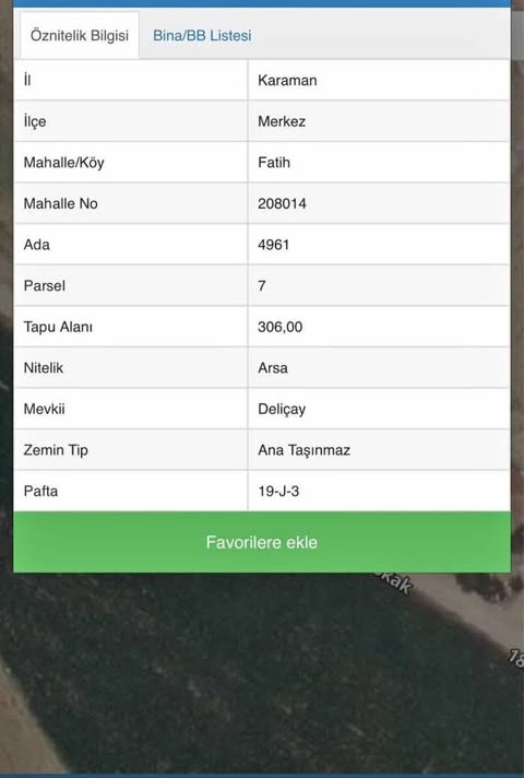 FATİH MAHALLESİNDE SATILIK  306 M2 ARSA