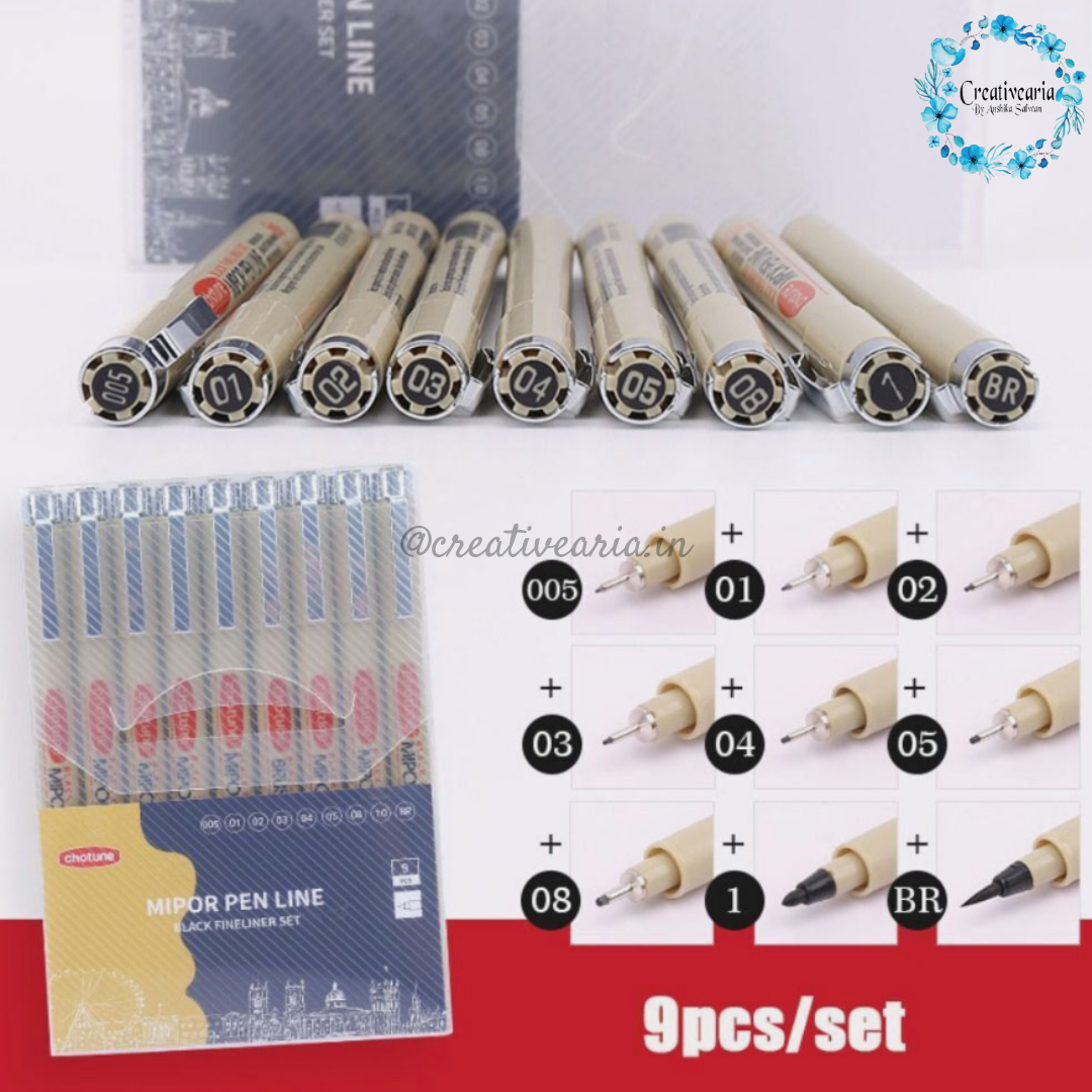 Pigment Liner Pen (Set of 9)