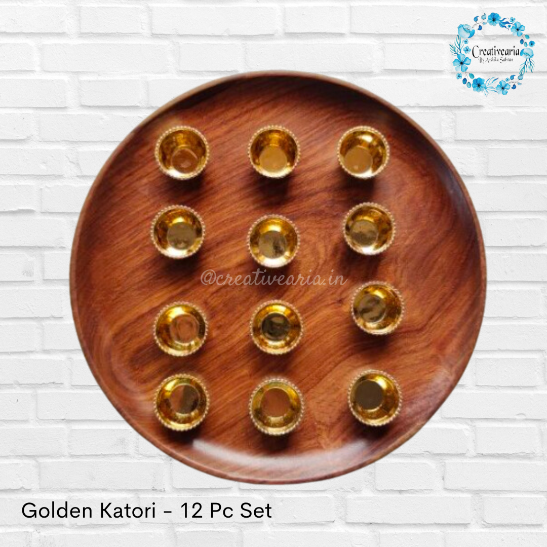 Golden Katori - 12 Pc Set