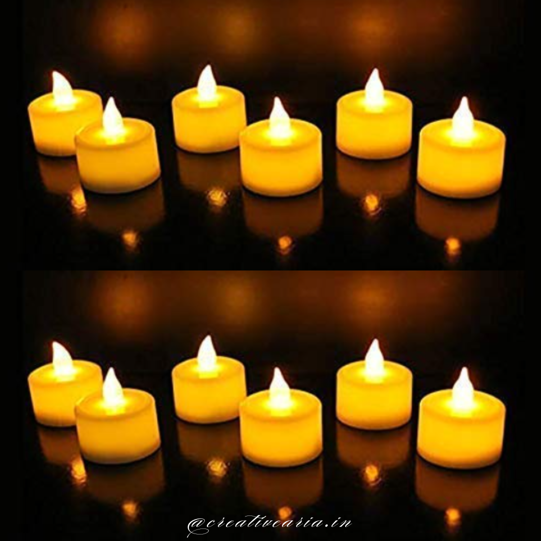 Flameless And Smokeless LED Candles for Decorations (Pack of 12)
