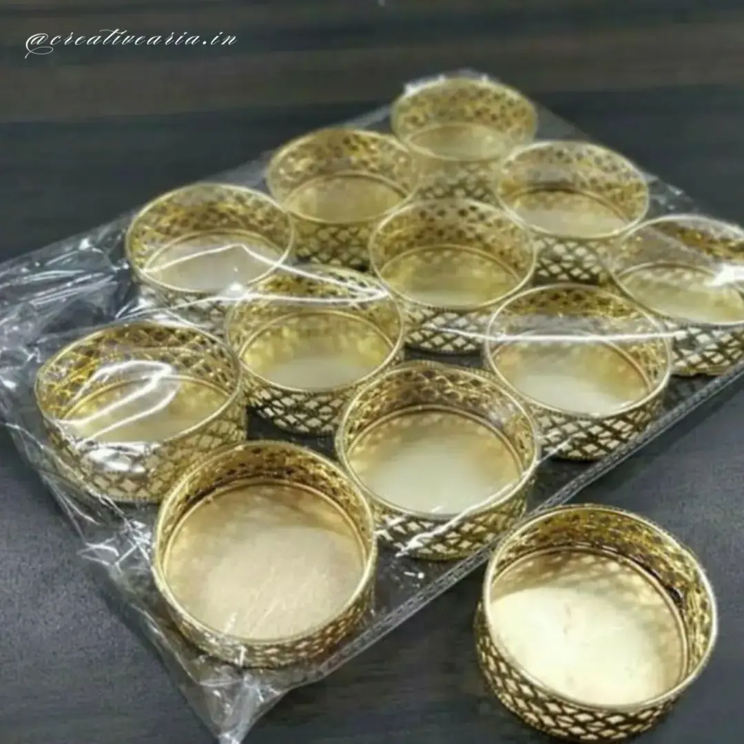 Golden T-Light Candle Holder (12pc pack)