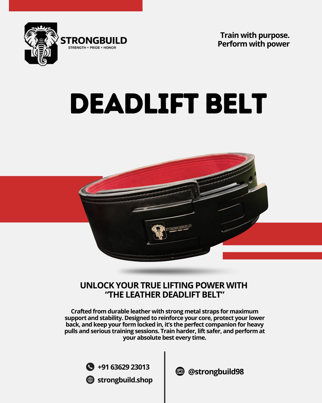 STRONGBUILD 13MM POWERLIFITNG LEVER BELT