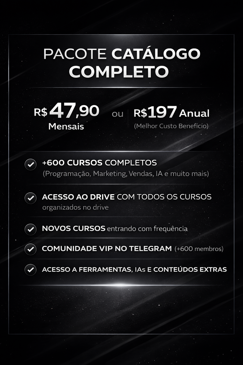 PACOTE CATÁLOGO COMPLETO