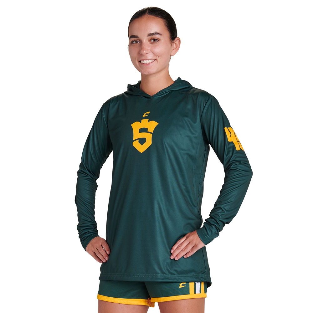 Women's Green Sports Hoodie and Shorts Set