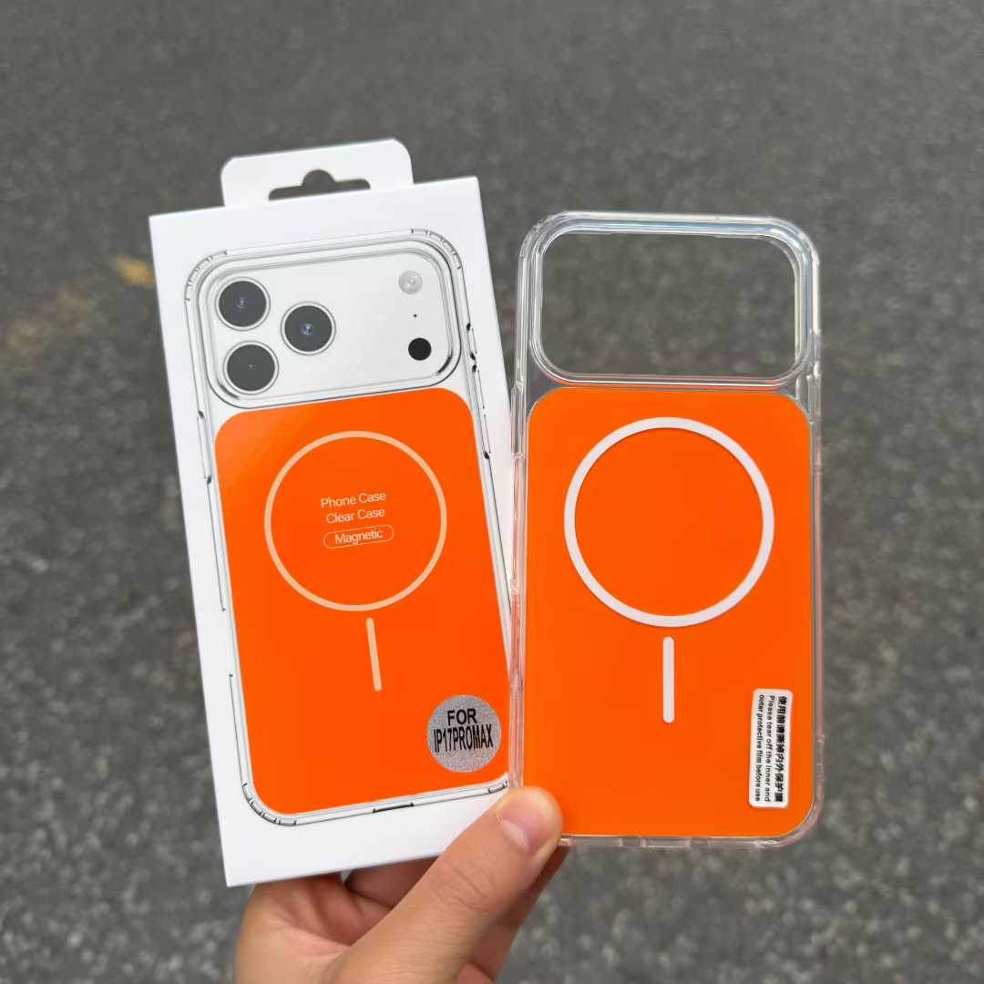 New Design Pure Color Clear Acrylic Magnetic Phone Case for iPhone 17 Pro Max 16E 16 15 14 Mobile Accessories With Packaging