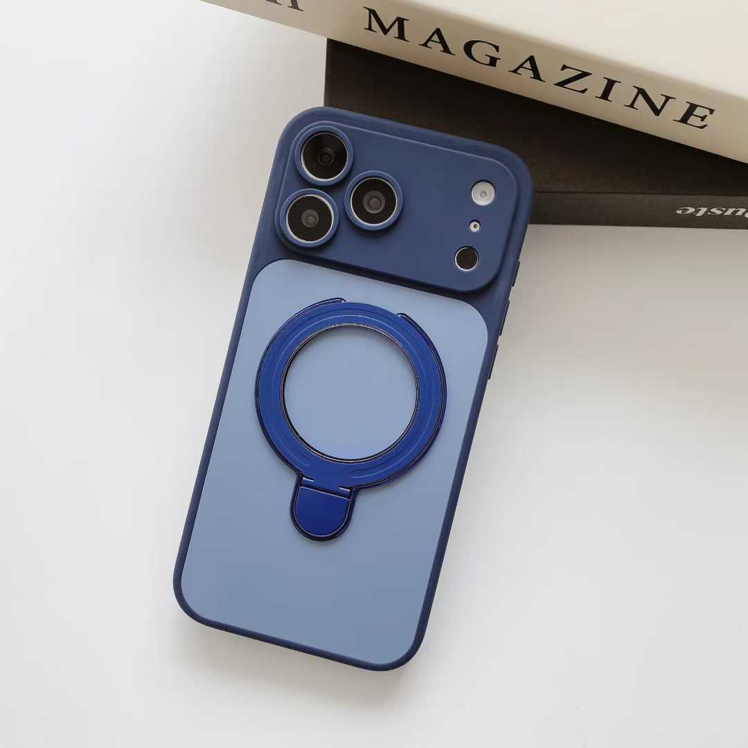Precision Hole Skin-sensing Color Two-in-one Magnetic Ring Holder Instantly Transform Into IP 17Promax Phone Cover