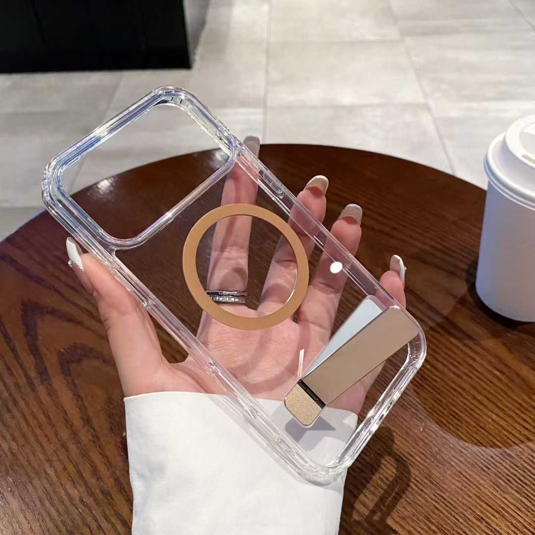 Clear Acrylic Case Transparent TPU PC Stand Phone case Cover for iPhone 17 Pro Max Clear Air 16 15 14 13 12 holder phone shells