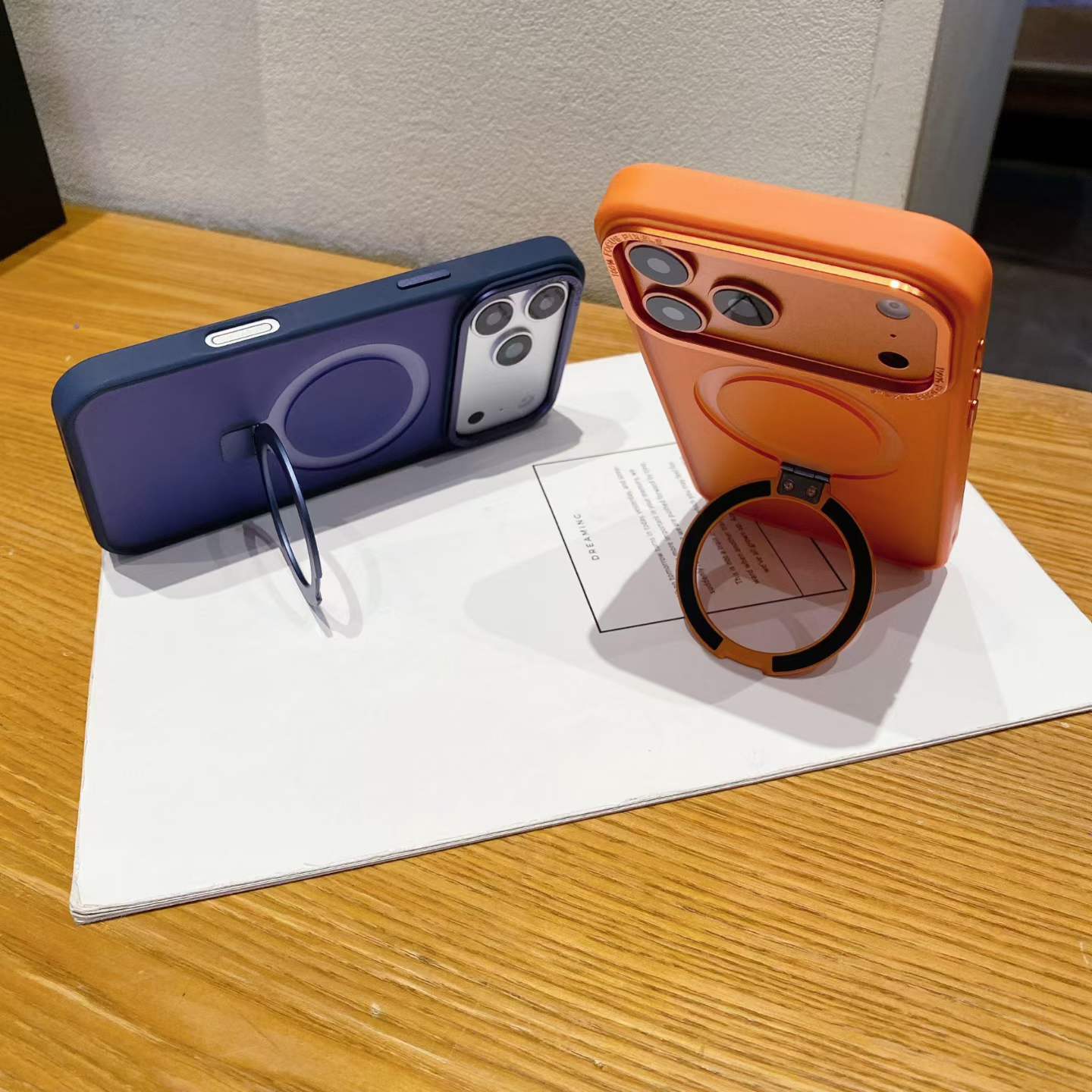 For iPhone 17 16 15 14 Pro Magnetic Car Holder Matte Phone case Luxury Bracket Mobile Phone Case for iPhone 17 Pro