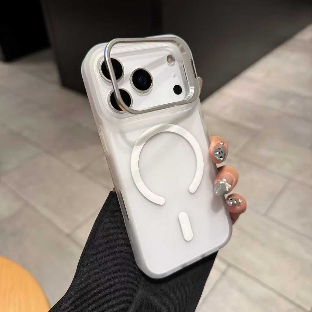 Magnetic Suction Translucent Color Frosted Backplate Phone Pouch for IPhone 14 14Plus 14 Pro 14 ProMax Case Cover