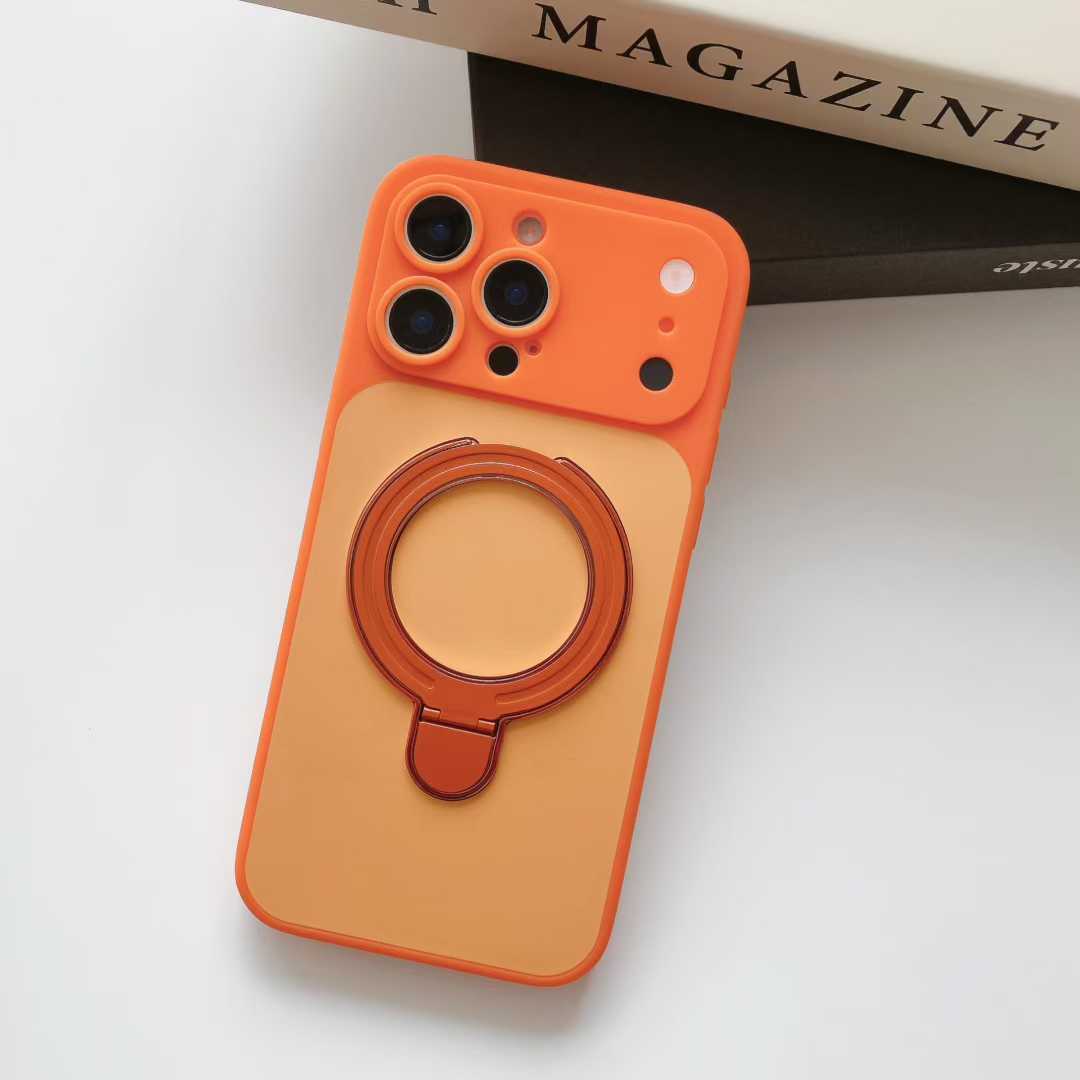 Precision Hole Skin-sensing Color Two-in-one Magnetic Ring Holder Instantly Transform Into IP 17Promax Phone Cover