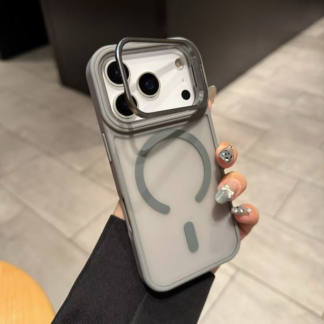 Magnetic Suction Translucent Color Frosted Backplate Phone Pouch for IPhone 14 14Plus 14 Pro 14 ProMax Case Cover