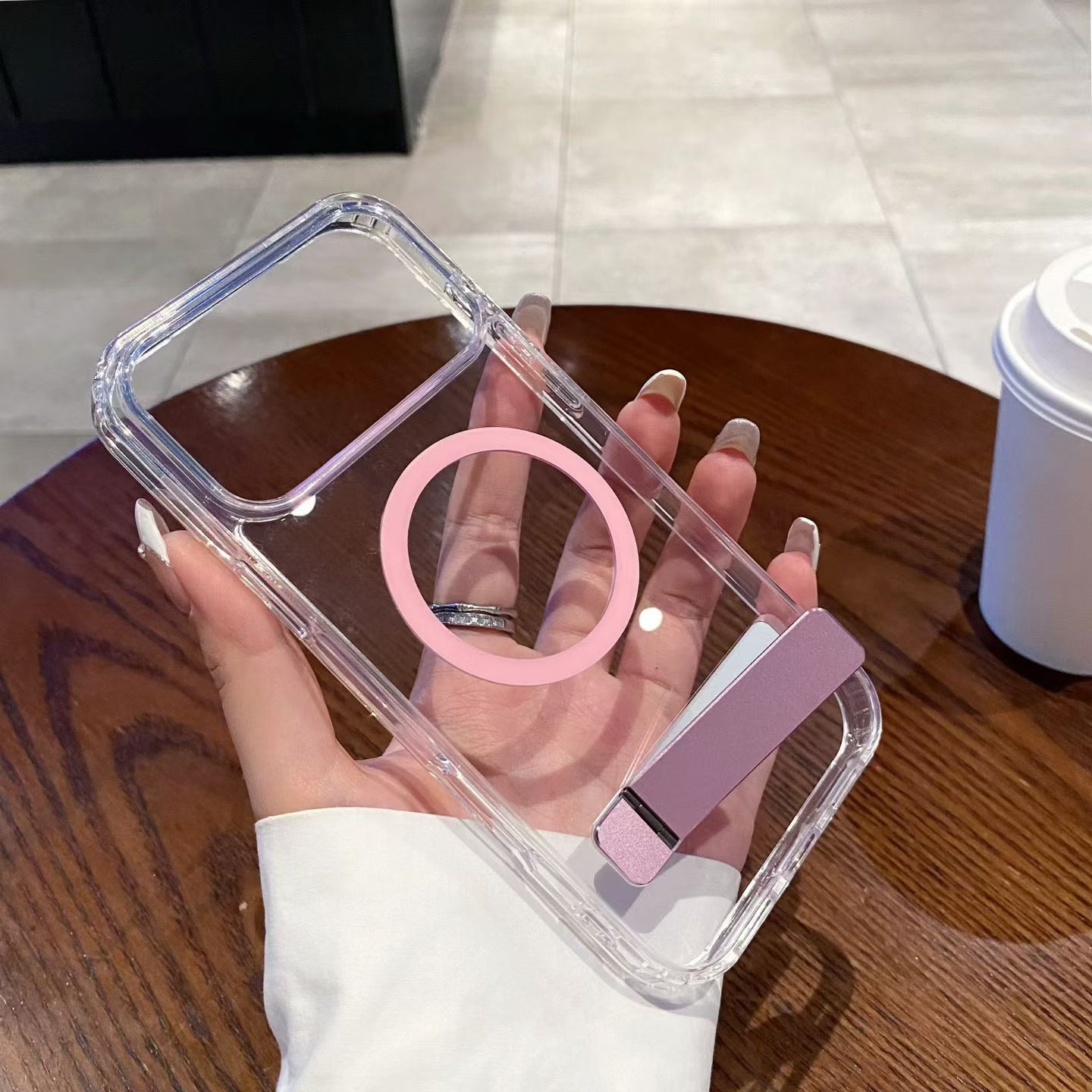 Clear Acrylic Case Transparent TPU PC Stand Phone case Cover for iPhone 17 Pro Max Clear Air 16 15 14 13 12 holder phone shells