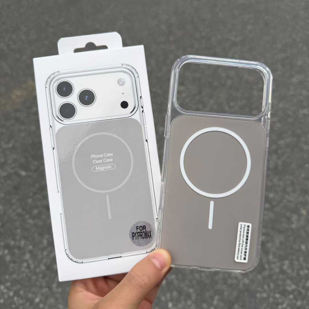 New Design Pure Color Clear Acrylic Magnetic Phone Case for iPhone 17 Pro Max 16E 16 15 14 Mobile Accessories With Packaging