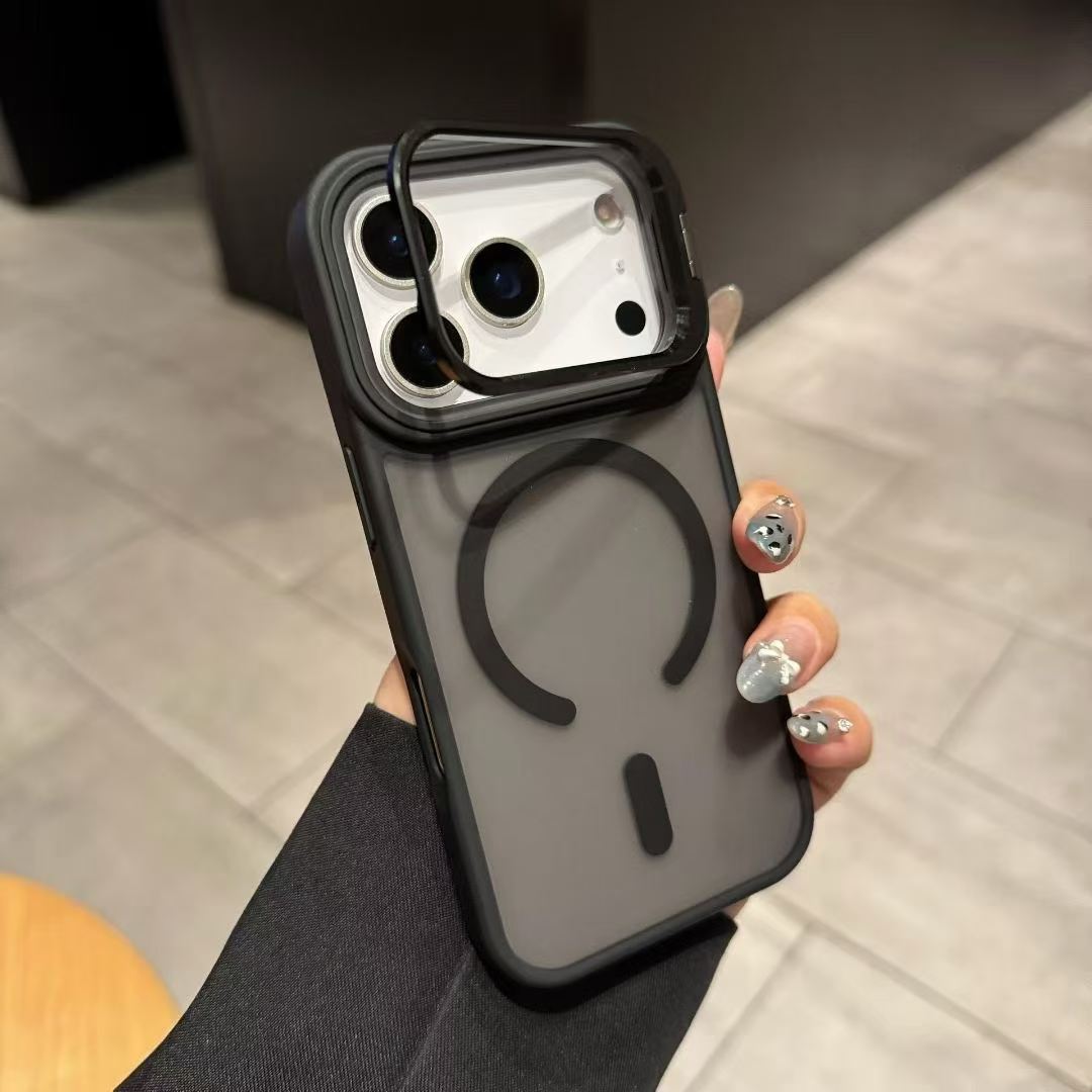 Magnetic Suction Translucent Color Frosted Backplate Phone Pouch for IPhone 14 14Plus 14 Pro 14 ProMax Case Cover