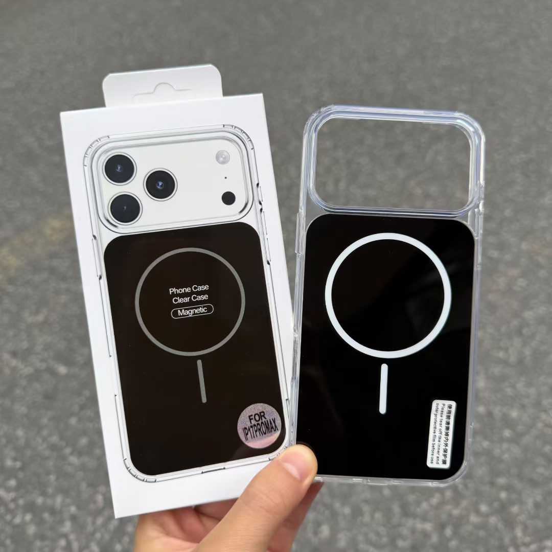 New Design Pure Color Clear Acrylic Magnetic Phone Case for iPhone 17 Pro Max 16E 16 15 14 Mobile Accessories With Packaging