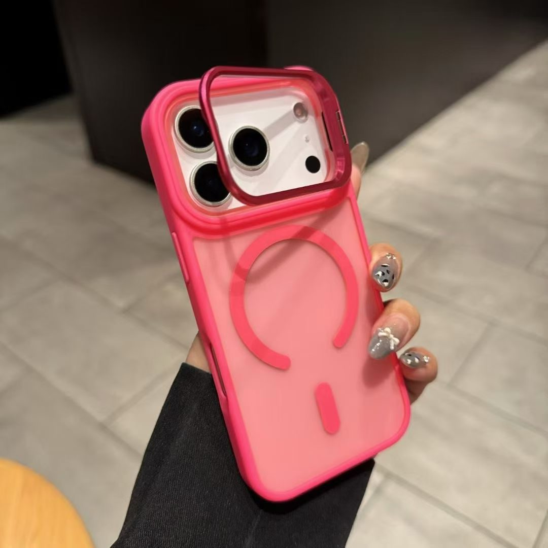 Magnetic Suction Translucent Color Frosted Backplate Phone Pouch for IPhone 14 14Plus 14 Pro 14 ProMax Case Cover