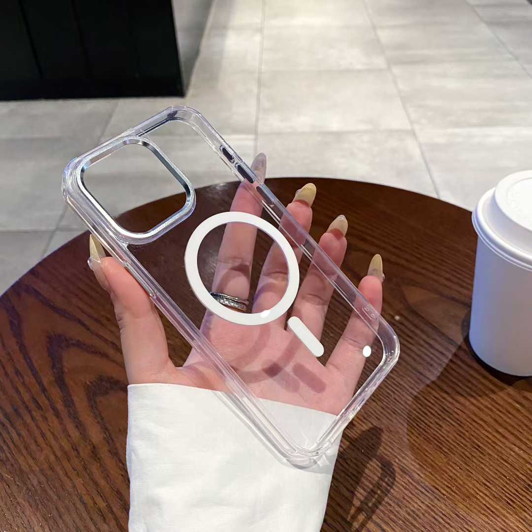 New Trending Business Slim Hard PC Magnetic Back Cover for iPhone 11 15 16 Pro Max Plus Shockproof Mobile Phone Case