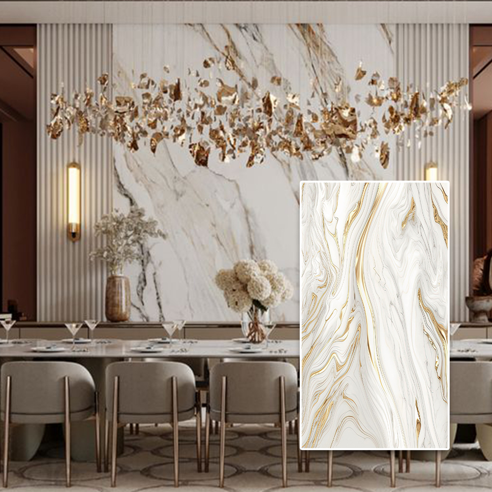 Wholesale Interior Wall Cladding Panels PVC Marble Sheet Wall Panel for Interior Decoration