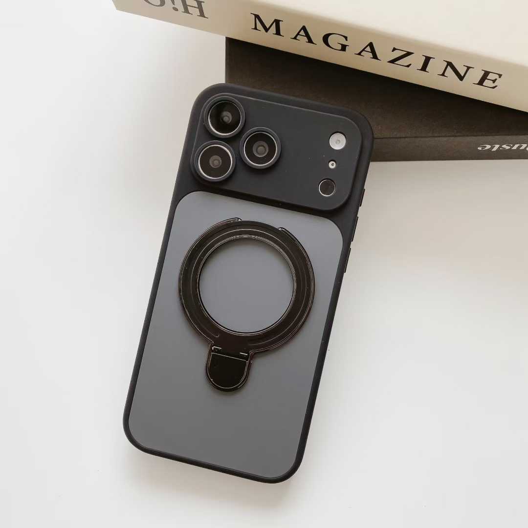 Precision Hole Skin-sensing Color Two-in-one Magnetic Ring Holder Instantly Transform Into IP 17Promax Phone Cover