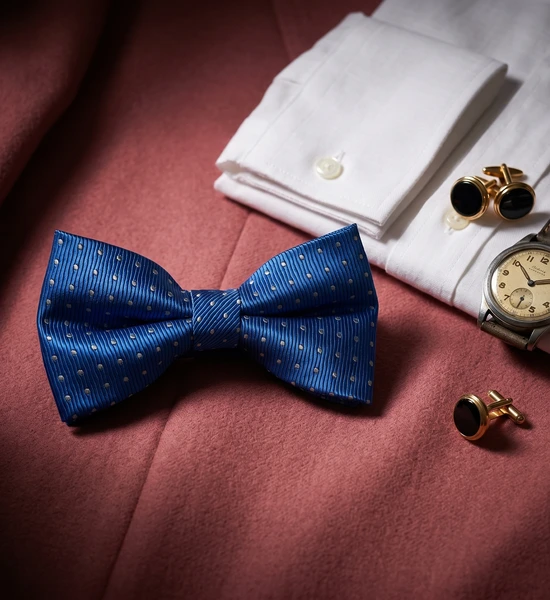 Blue Polka Dot Bow Tie