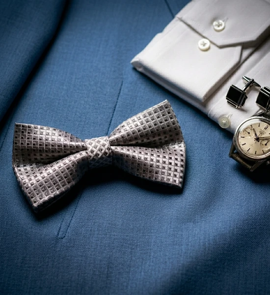 Silver & Gray Bow Tie