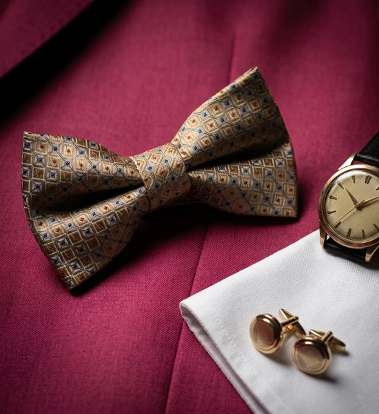 Gold Patterned Bow Tie