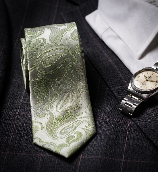 Green Paisley Skinny Tie