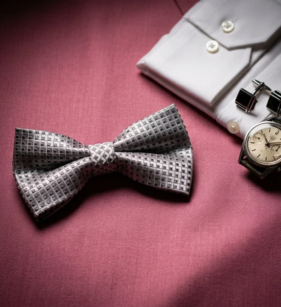 Silver & Gray Bow Tie