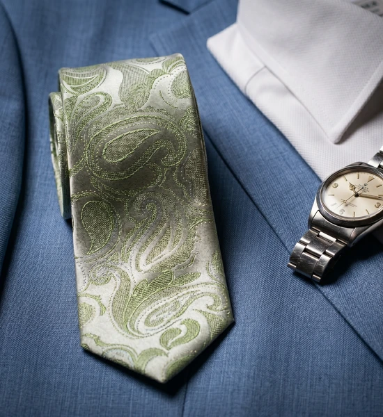 Green Paisley Skinny Tie
