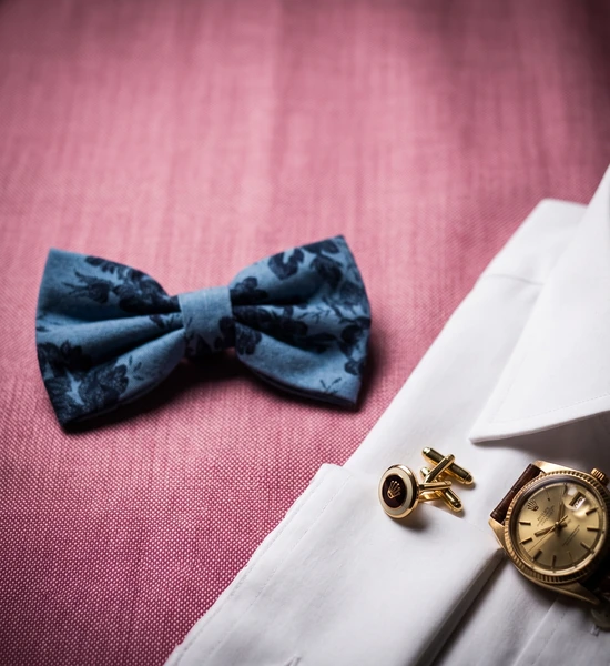Blue & Navy Floral Bow Tie