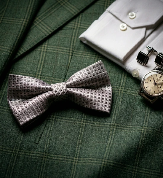 Silver & Gray Bow Tie