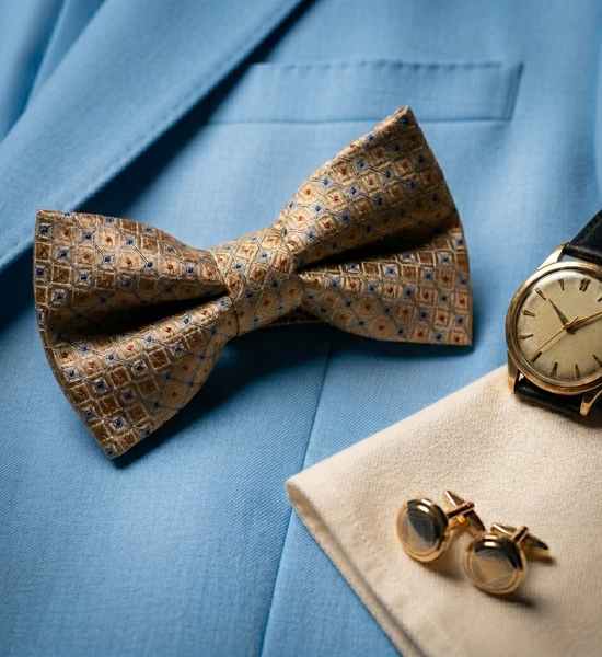 Gold Patterned Bow Tie