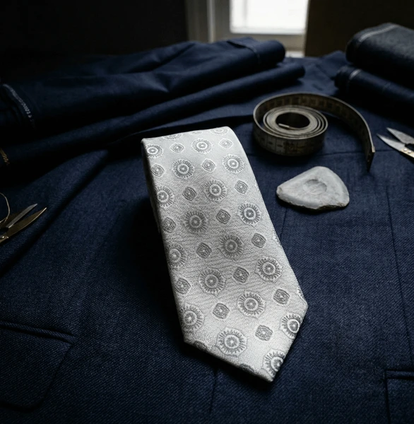 Silver Skinny Tie
