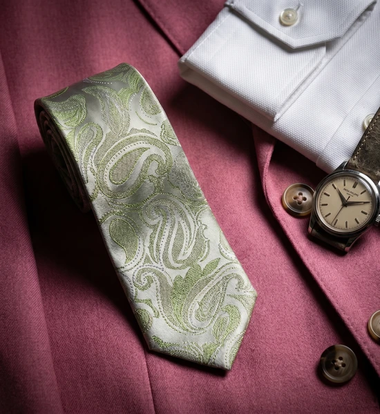 Green Paisley Skinny Tie