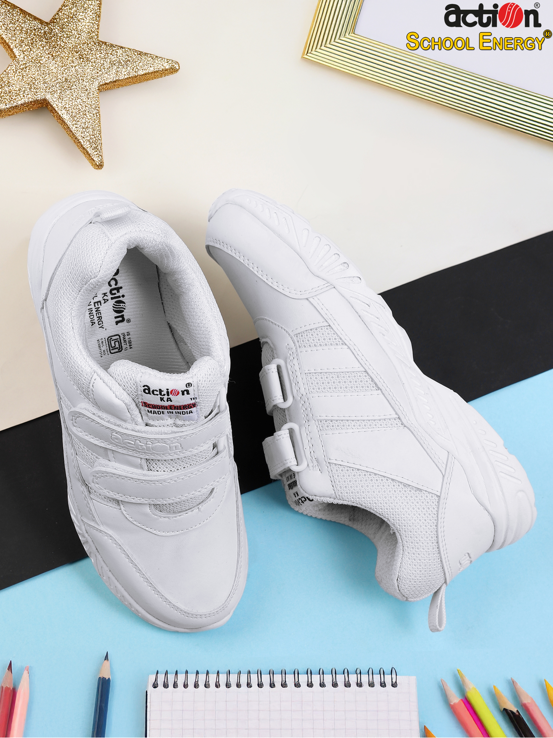 7146 White Action School Energy Shoes